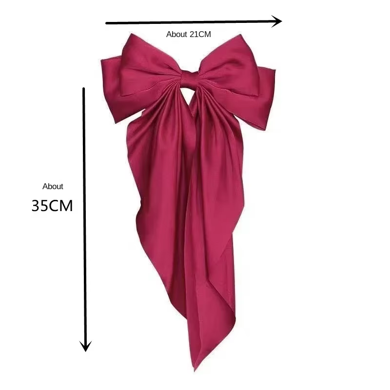 Pince à cheveux en ruban à nœud élégant pour filles, pince à cheveux Simple en Satin solide, bandeau rétro avec Clips, accessoires pour cheveux pour filles