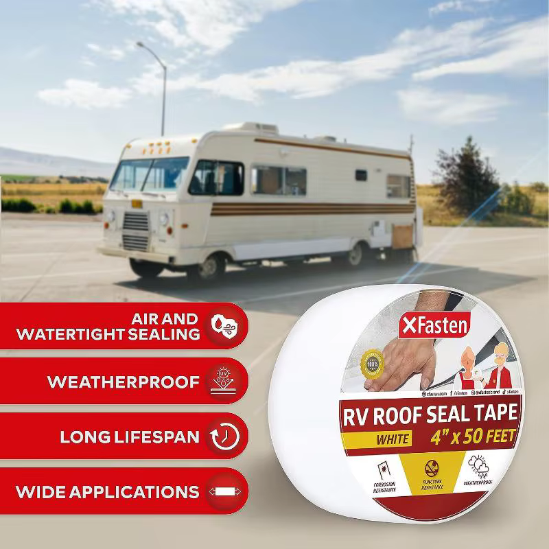 1 rouleau de ruban adhésif en butyl imperméable et résistant au vieillissement pour la réparation des fuites de toit de camping-car, la réparation de camping-cars, l'étanchéité des bateaux, la réparat