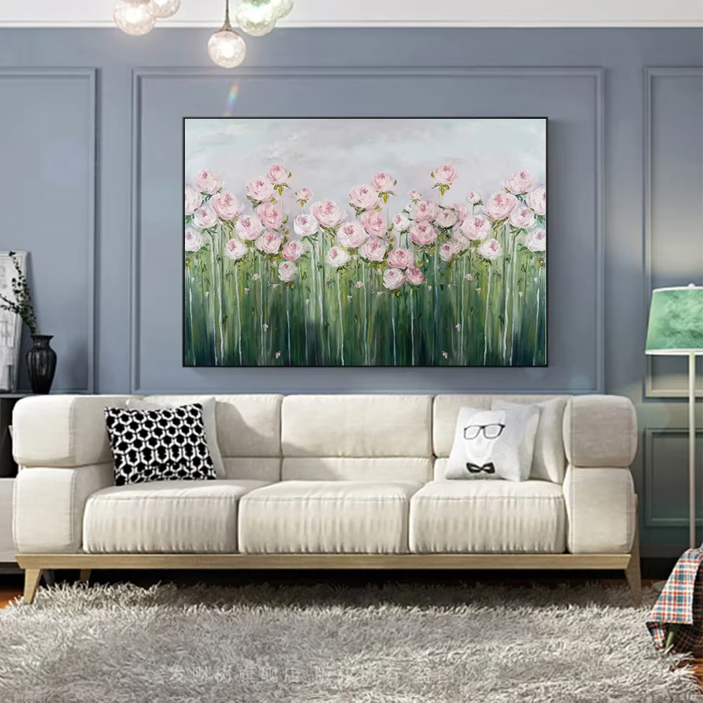 Peinture florale, décoration murale