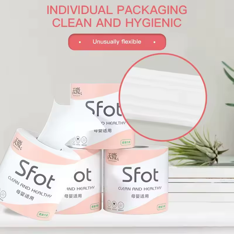 6 rouleaux de serviettes en papier domestiques sur cinq couches de papier toilette en rouleau de noyau épaissi