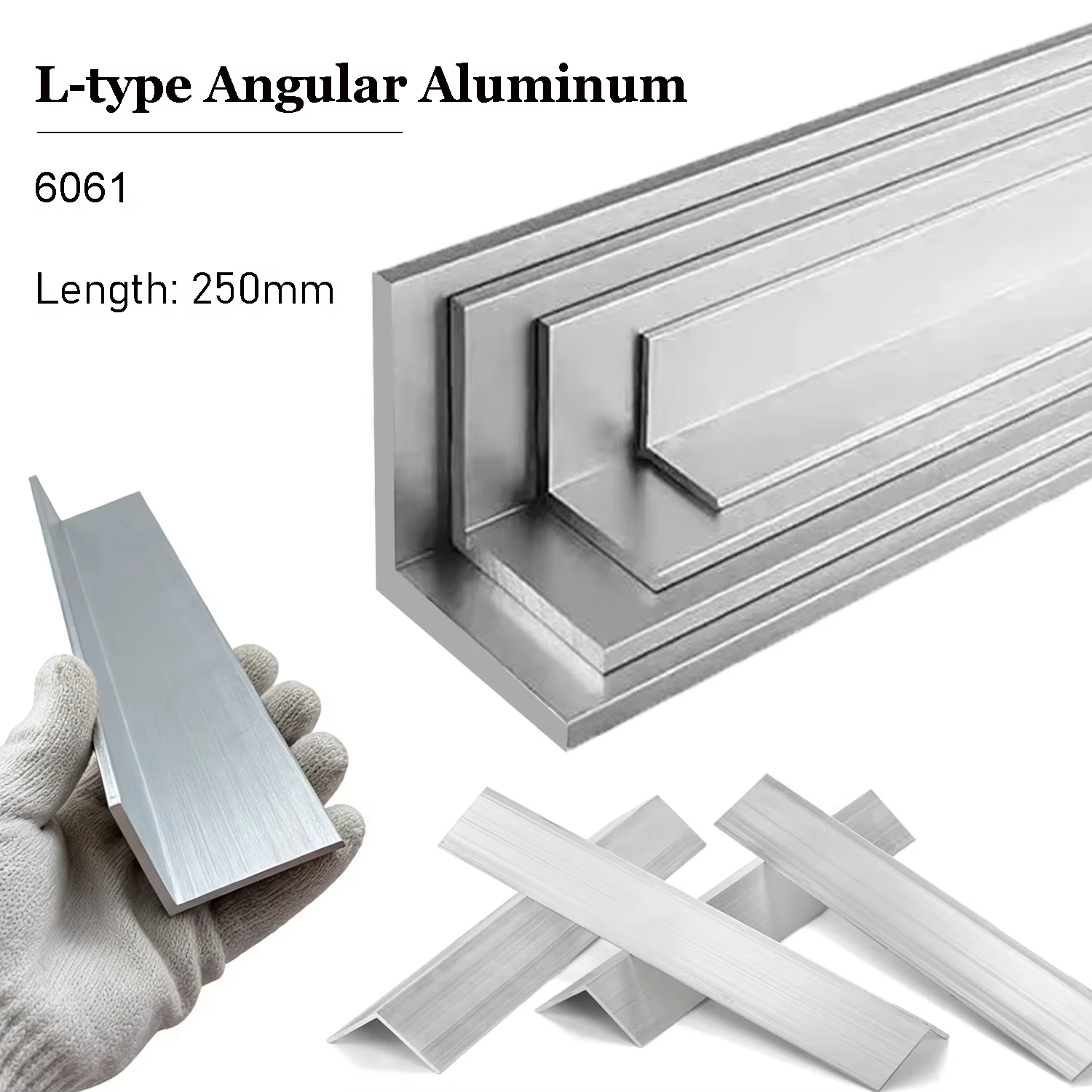 Profilé en aluminium 6061 à angle droit 20x20 25x25 30x30 40x40 50x50MM