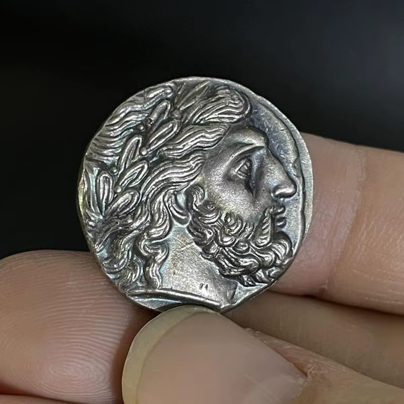 1 pièce – Ornement en métal de la mythologie grecque antique : Dieu du soleil Apollon, gardien du Sagittaire – Pièce de monnaie artisanale, cadeau