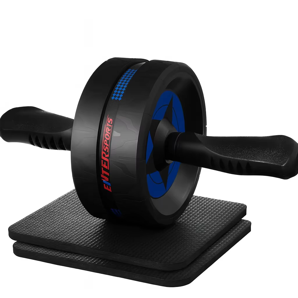 Roue à roulettes Ab pour l'entraînement des abdominaux – Équipement d'exercice abdominal avec 2 genouillères pour salle de sport à domicile, entraînement de force centrale, fitness Eq