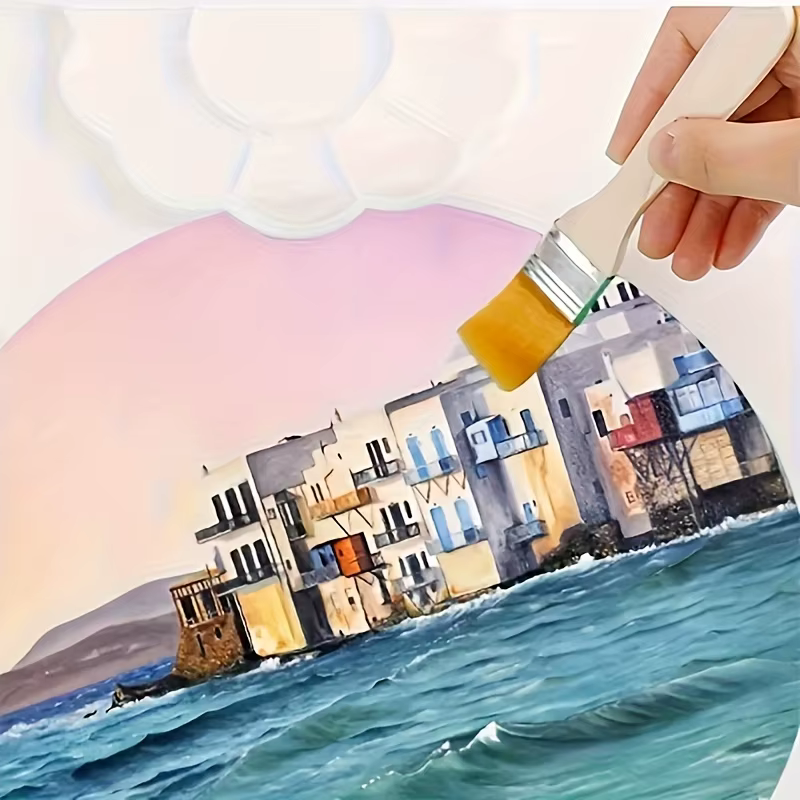Pinceau à peinture en poils de Nylon avec manche en bois