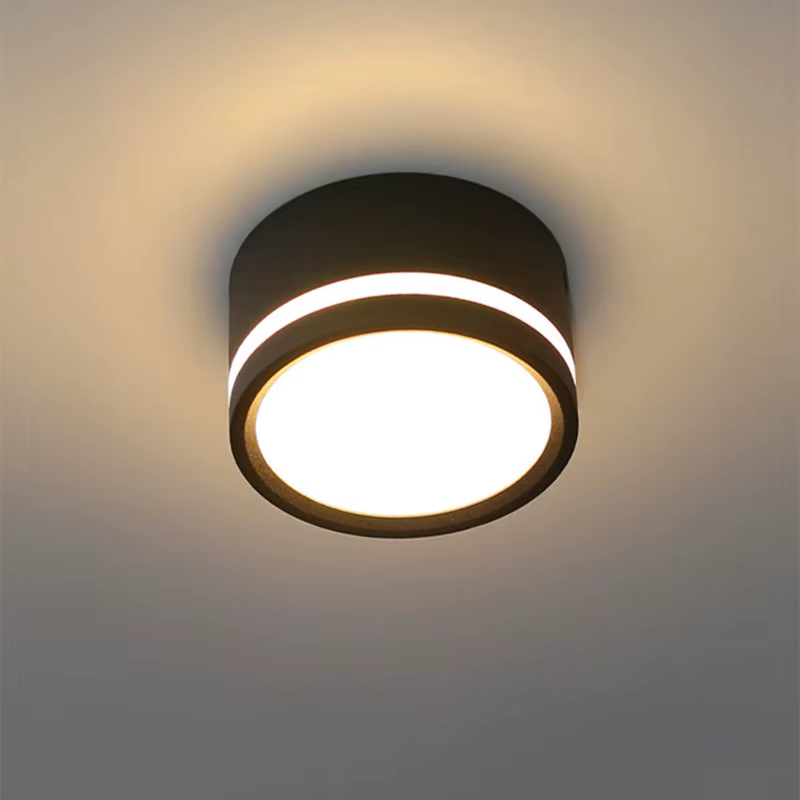 Plafonnier Spot lampe ronde Led salon Downlight monté en Surface AC220v Luminaire lumière décor à la maison 7W 10W blanc chaud