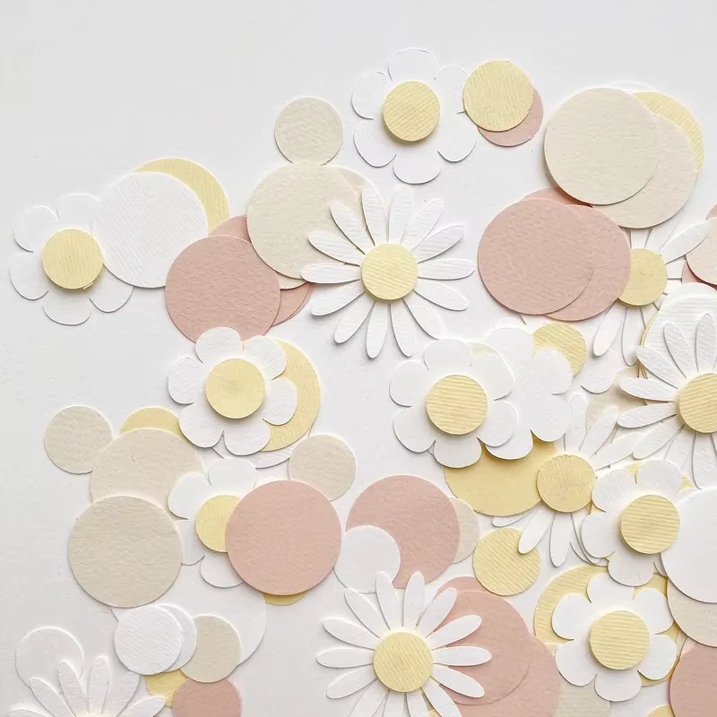 1 sac doux rond marguerite fleur papier confettis mariage fleur Table disperser bébé douche fête d'anniversaire boîte-cadeau décorations approvisionnement