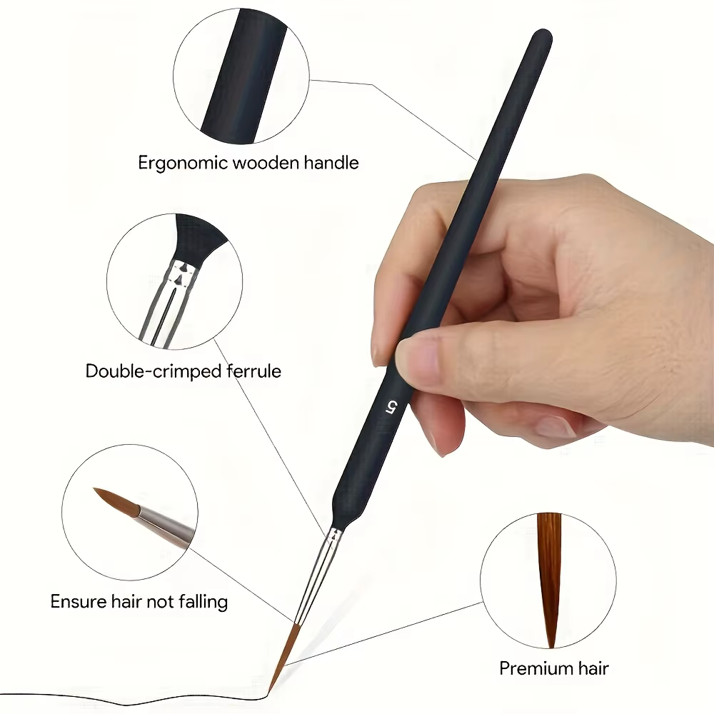 Lot de 11/22 pinceaux professionnels pour dessin de lignes fines - Recommandés