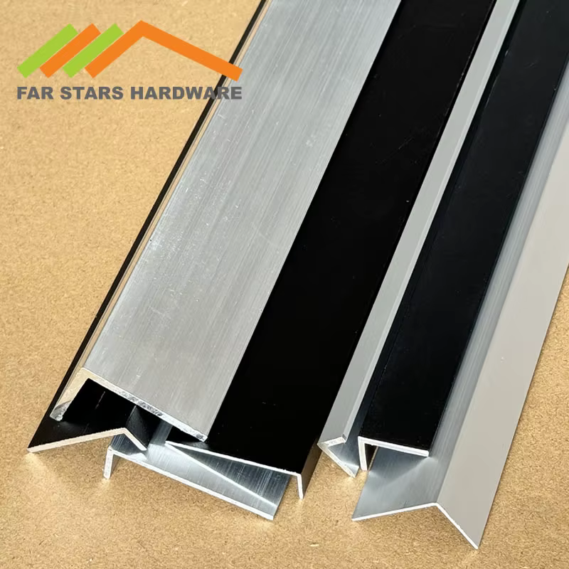 Profilé en aluminium en forme de L à bords inégaux