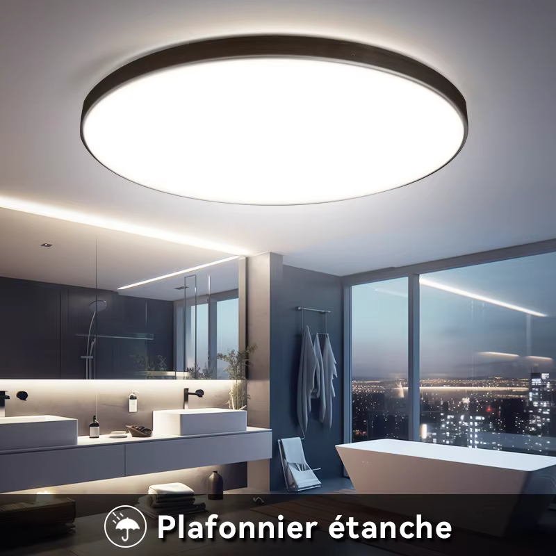 Plafonnier Bambou Led Rond Étanche De 18W