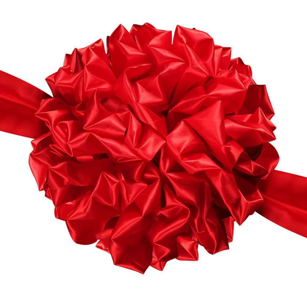 Geely-Grille rouge en satin pour mariage chinois, hortensia rouge, coupe-ruban, cérémonie de livraison de voiture, démarrage d'entreprise