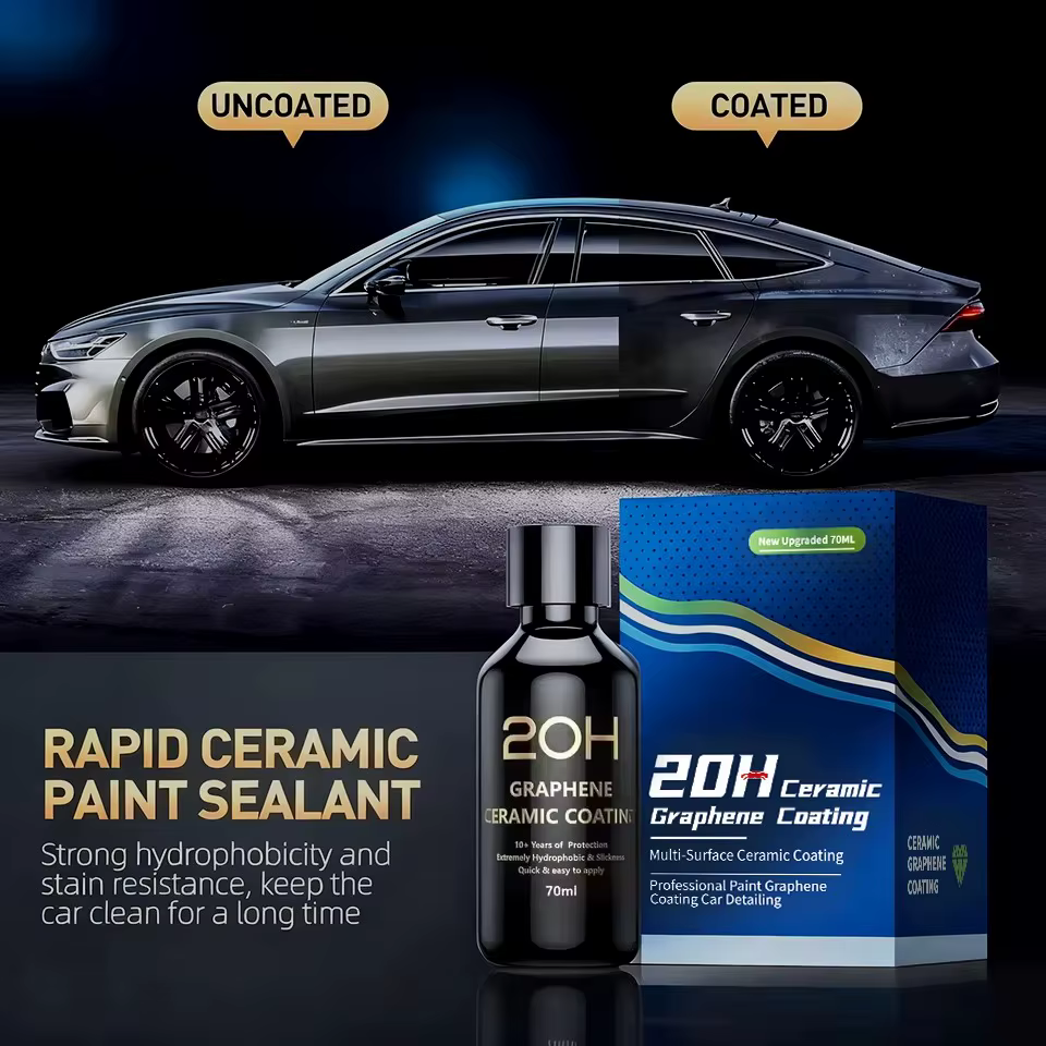 Revêtement céramique graphène 20H/12H avec technologie d'auto-guérison et de piste UV Professionnels de détail de voiture 10 ans de plus de protection