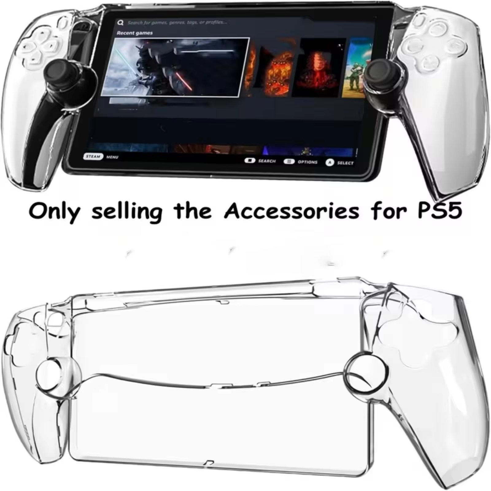 Étui de protection transparent pour PS5 Portal, coque rigide transparente, anti-rayures, protection complète, accessoires de jeu