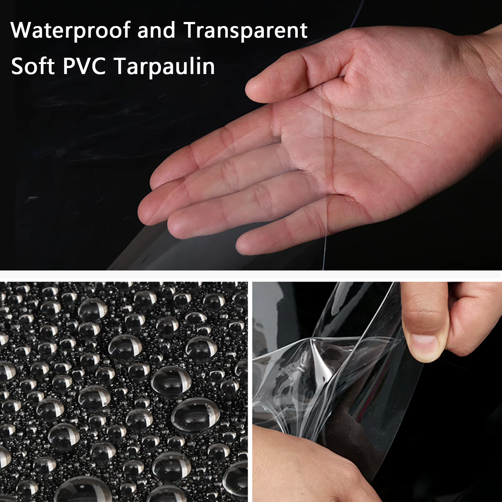 Bâche en PVC transparente imperméable avec œillets