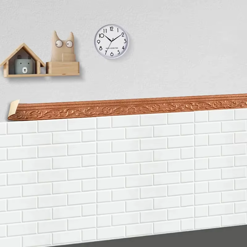 Bordure murale 3D autocollante imperméable de 10 m/rouleau pour plinthe