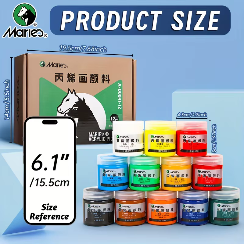 Marie's – ensemble de peinture acrylique 12 couleurs