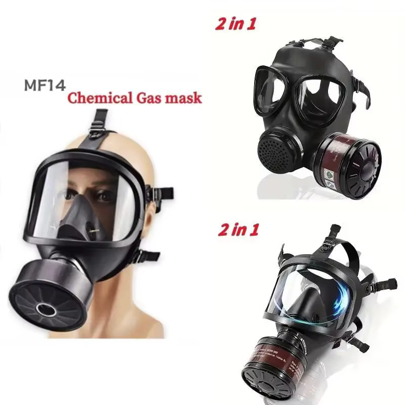 Masque à gaz complet avec filtre, respirateur chimique, auto-amorçant, protection contre la contamination nucléaire, type MF14/87