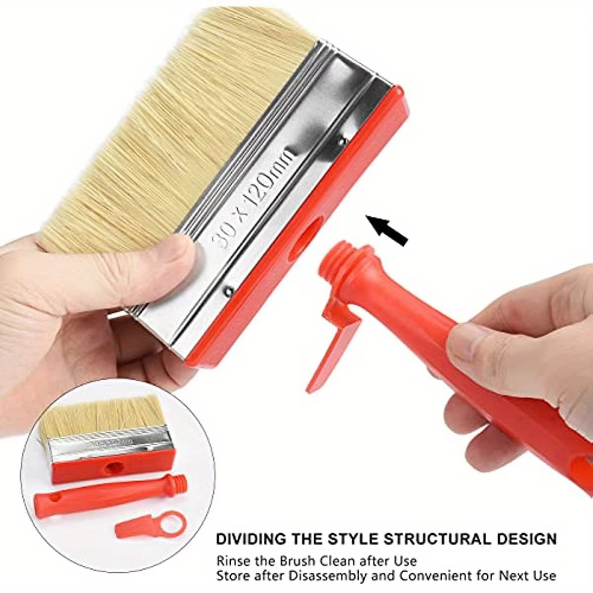 1 grand pinceau à peinture, idéal pour une couverture lisse et uniforme sur les murs, les portes, les sols et la décoration en bois !