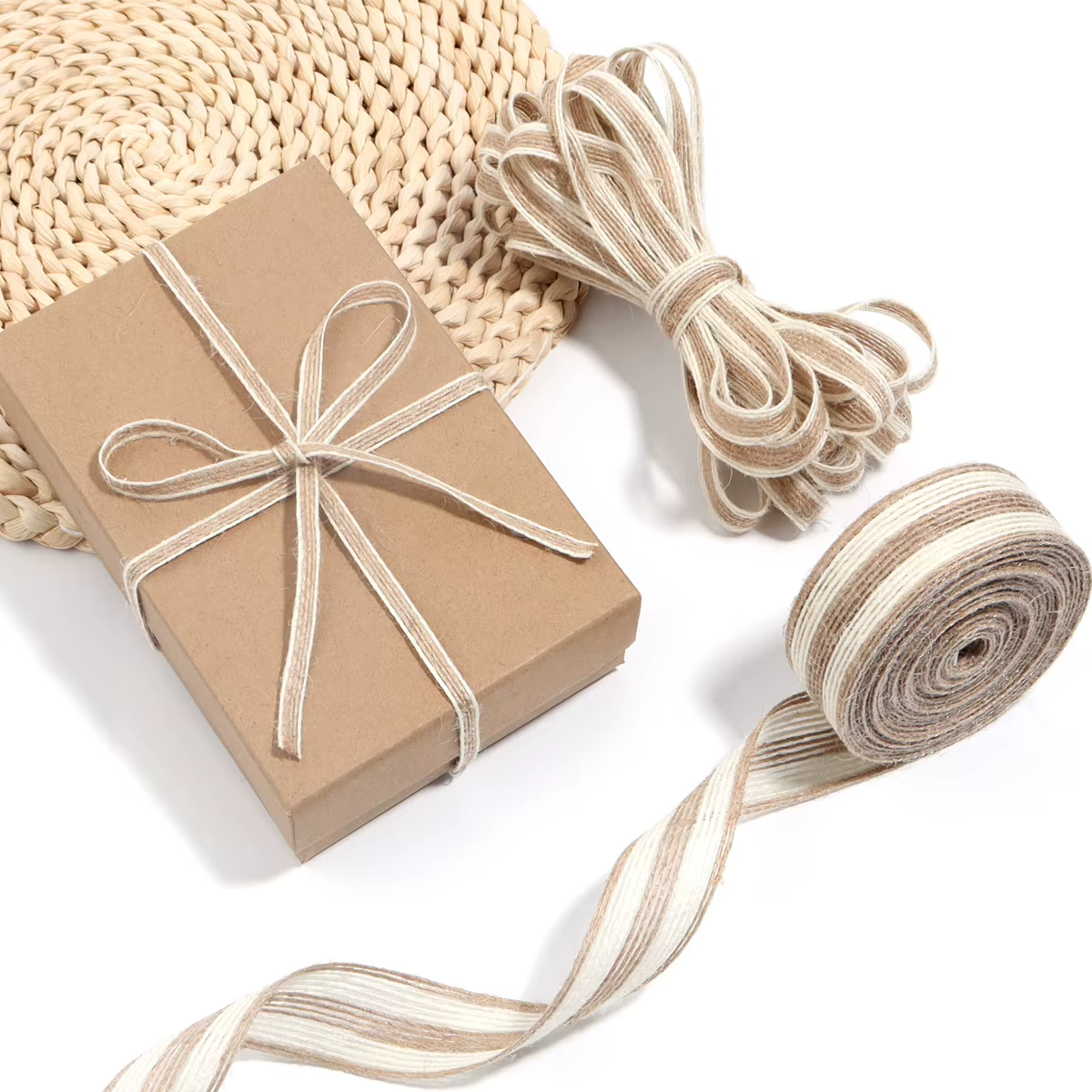 Rouleau de ruban en toile de Jute naturelle