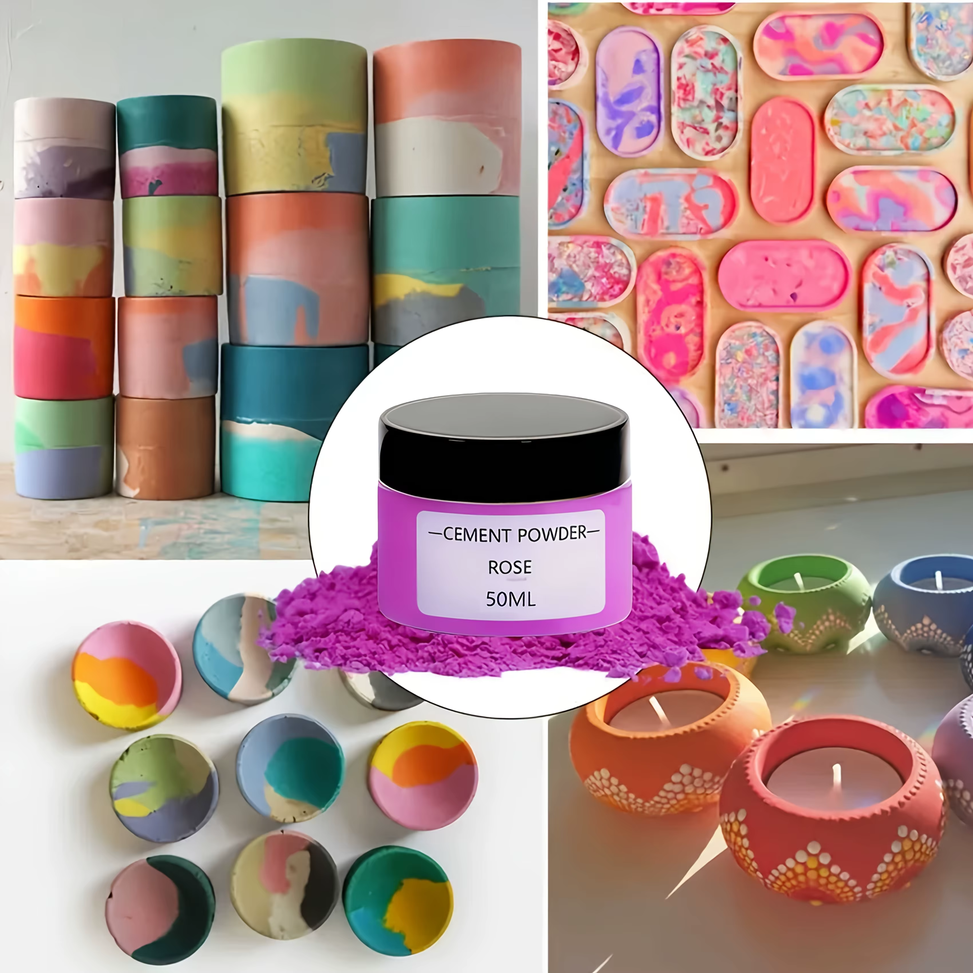 Ensemble de pigments en poudre pour ciment et gypse