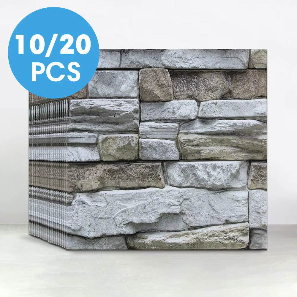 10/20 pièces de panneaux muraux 3D imitation pierre