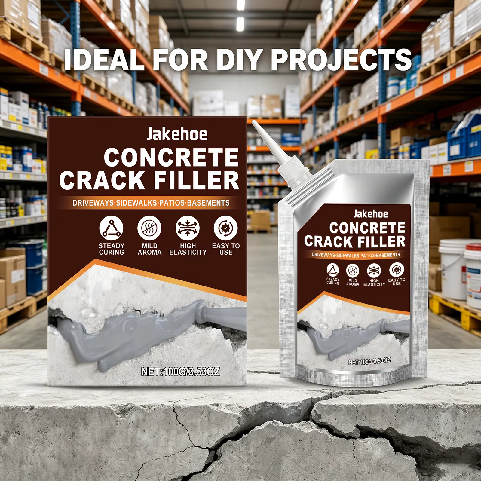 Scellant pour fissures de béton auto-nivelant