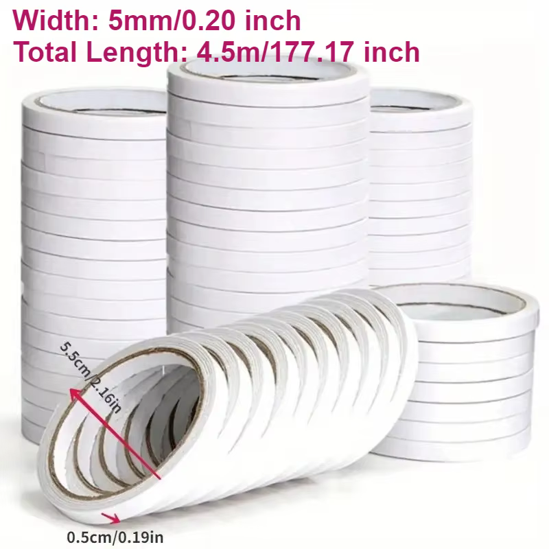 6 rouleaux de ruban adhésif Double face Transparent
