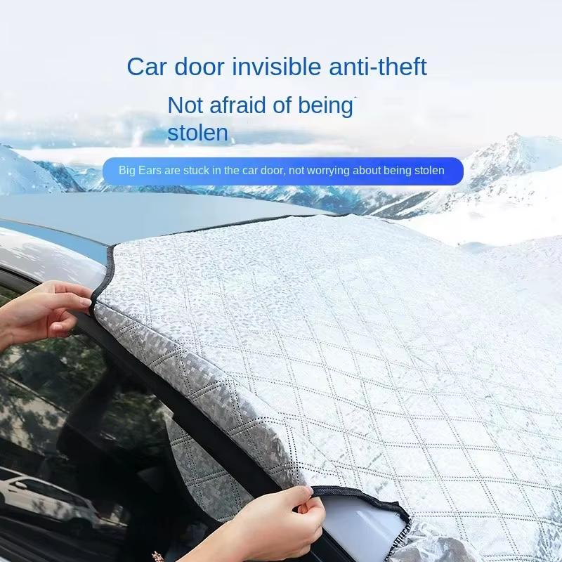 Pare-neige pour pare-brise de voiture d'hiver, protection contre la neige pour le stationnement en extérieur, anti-gel, anti-givre, avec protection du rétroviseur
