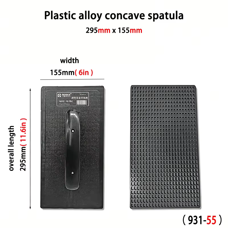 Plaque de plâtrage en alliage plastique à surface concave