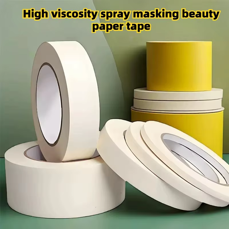 Ruban de masquage en papier crépon beige 20m