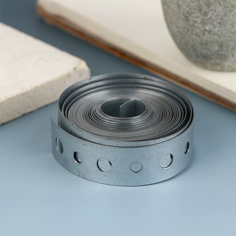 NOUVEAUTÉ! 1 Rouleau de Bande en Acier Galvanisé Pré-perforée Multi-creux pour Supports de Tuyaux et Travaux de Tôlerie