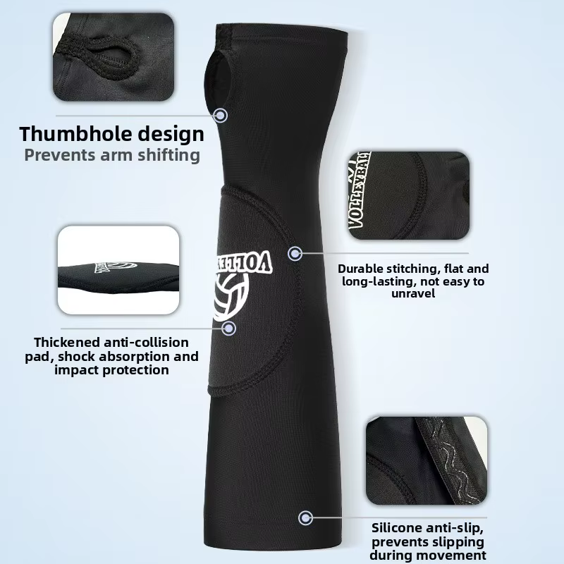 Protections pour les bras et les genoux de volley-ball avec absorption des chocs par éponge et respirabilité pour l'entraînement, protection sportive universelle
