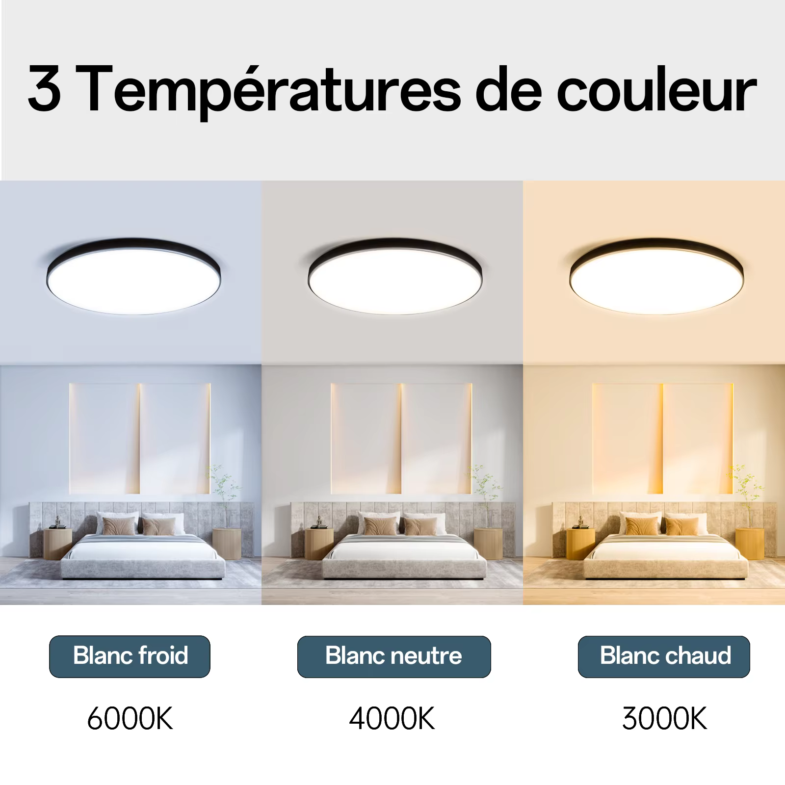 Plafonnier Bambou Led Rond Étanche De 18W