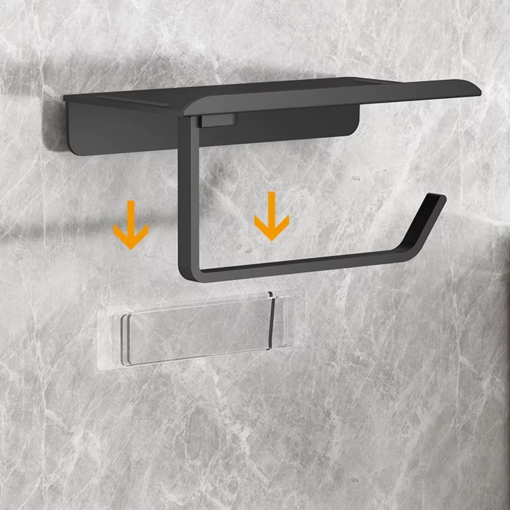 Porte-papier toilette mural sans perçage, support de rouleau de papier toilette auto-adhésif pour salle de bain, rangement de mouchoirs, accessoires de toilette