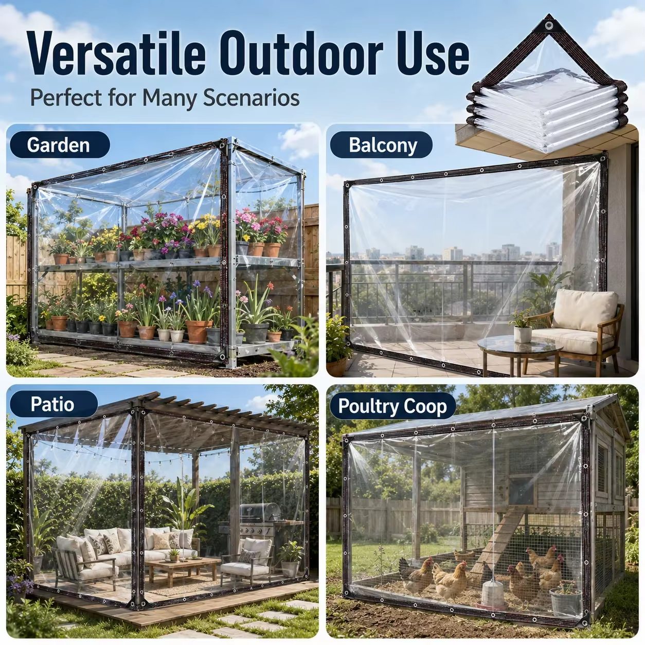 Bâche transparente imperméable pour jardin