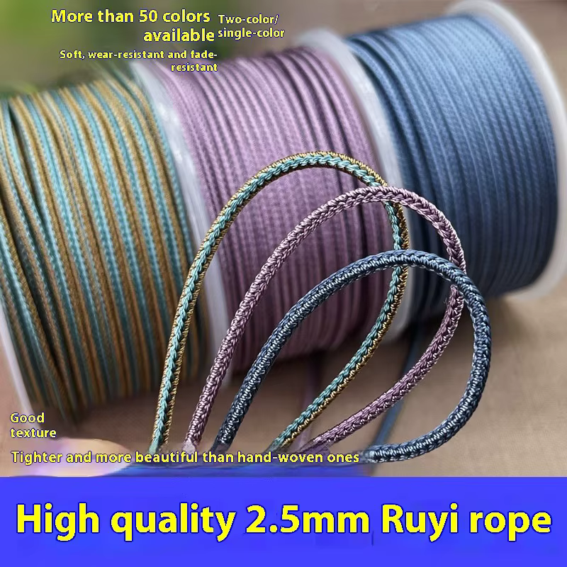 10 m/rouleau 2.5mm bicolore couleur tressé coton tissé corde torsion bijoux ligne bricolage main