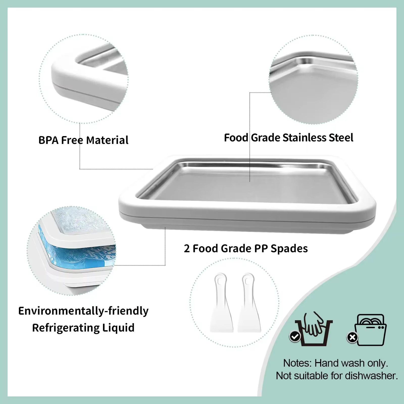 Machine à crème glacée roulée multifonctionnelle, poêle à glace frite douce et froide, yaourtière glacée domestique pour plateau à glace frit fait maison