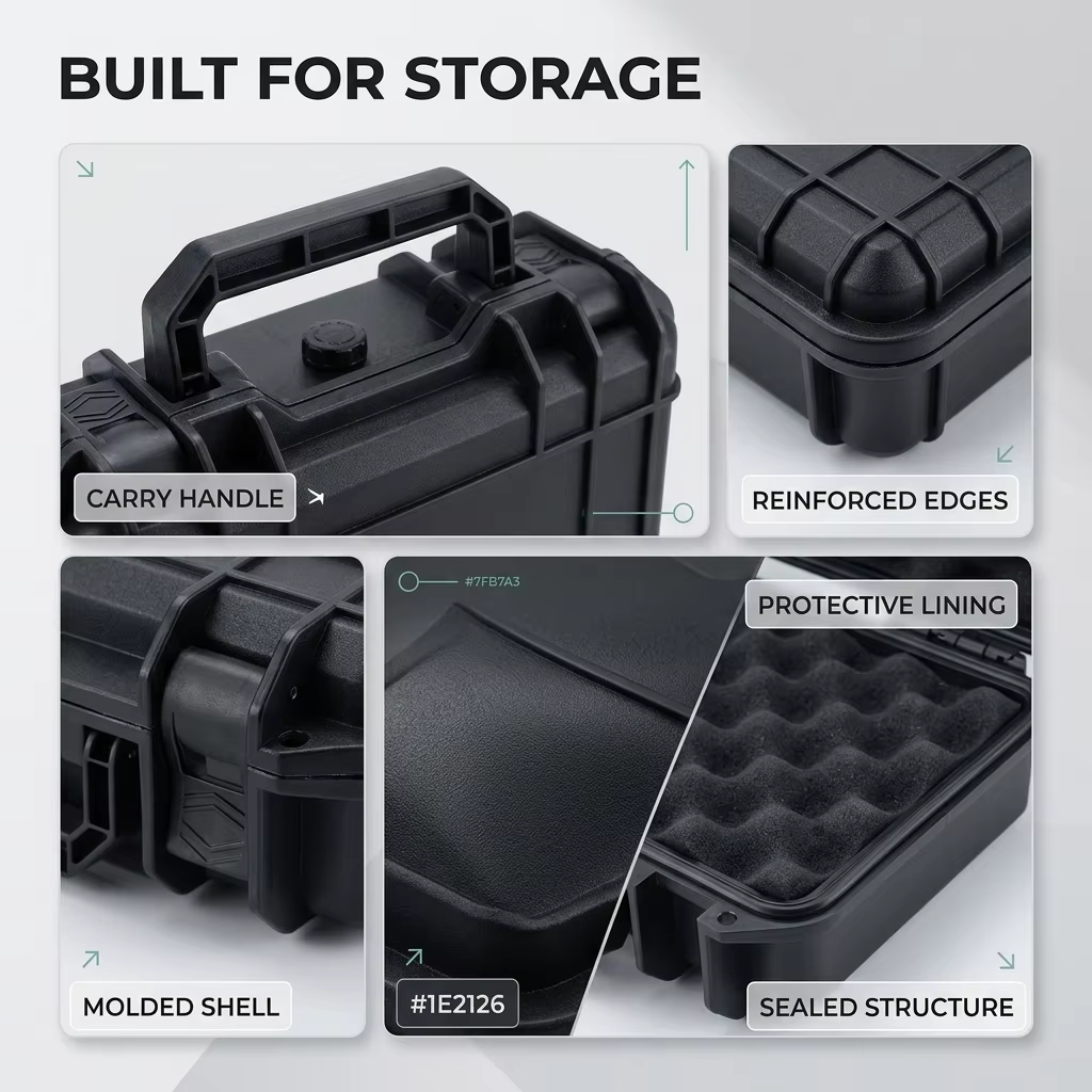 Boîte de protection de sécurité étanche, boîte de rangement pour instruments et équipements, boîte scellée en plastique résistante aux chocs, portable, résistante à l'humidité.