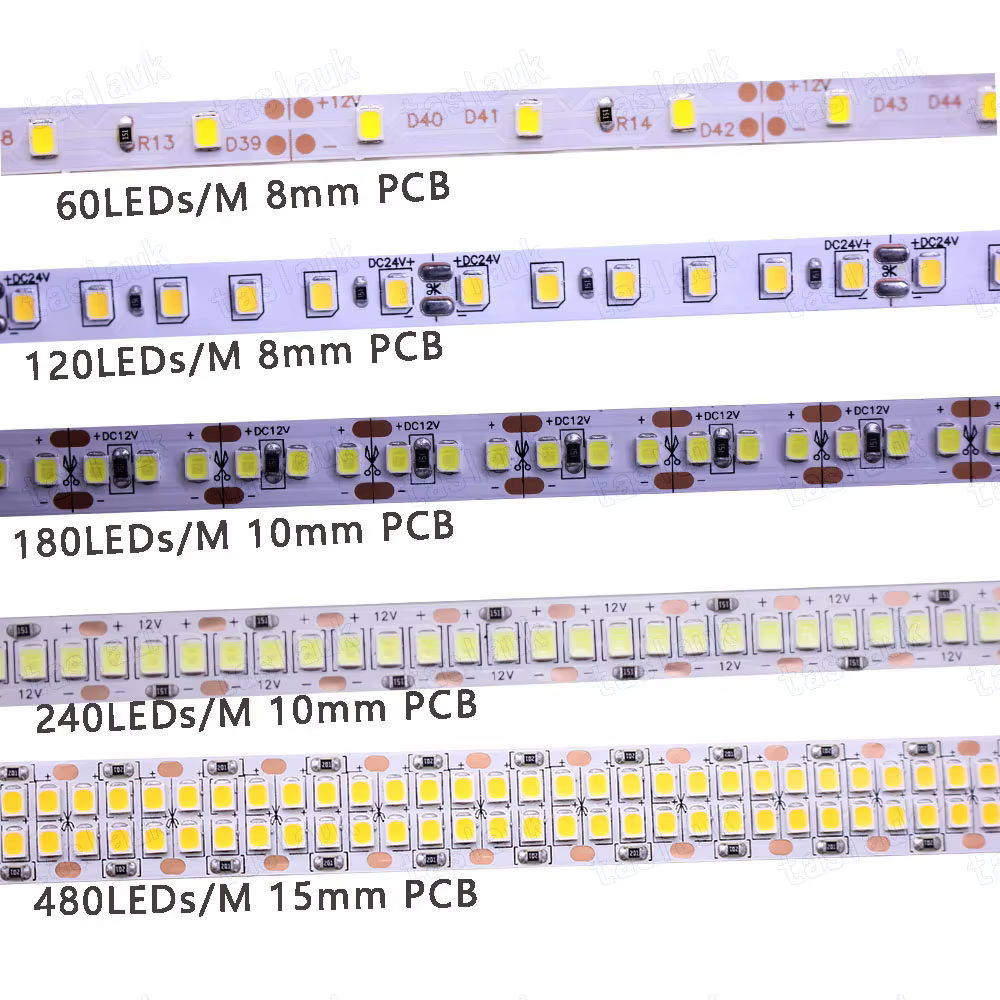 Bande lumineuse LED 12V 24V 2835, 5m 10m 15m 20m, 60/120/240/480 LED, blanc naturel/blanc chaud/blanc froid, décoration de maison
