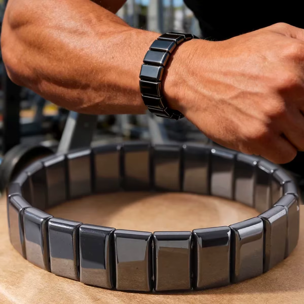 Bracelet en hématite pour hommes, pour retrouver votre confiance, en pierre d'hématite naturelle, perles extensibles, bracelets de guérison, bijoux cadeau