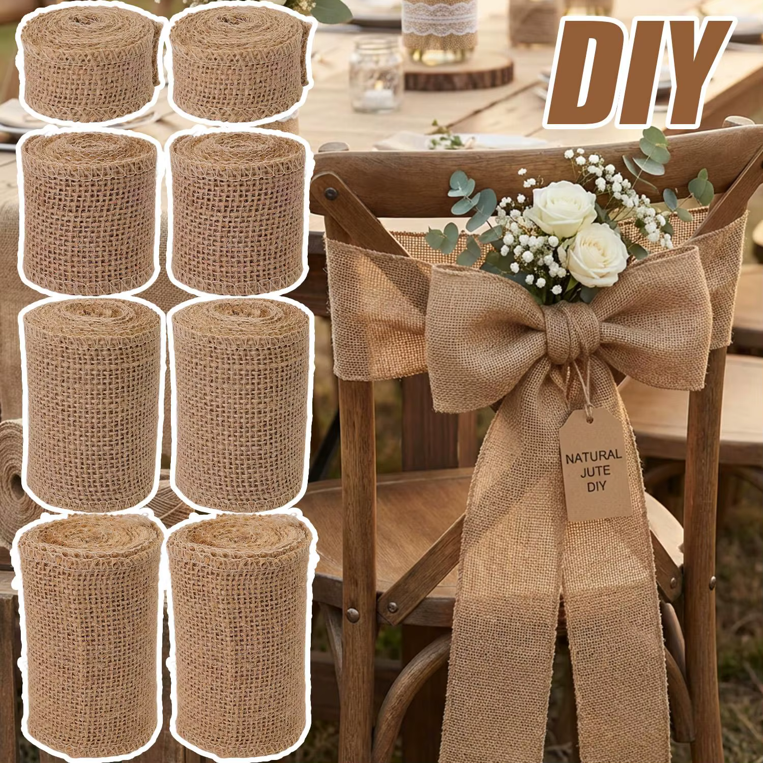 Rouleau de ruban en toile de jute