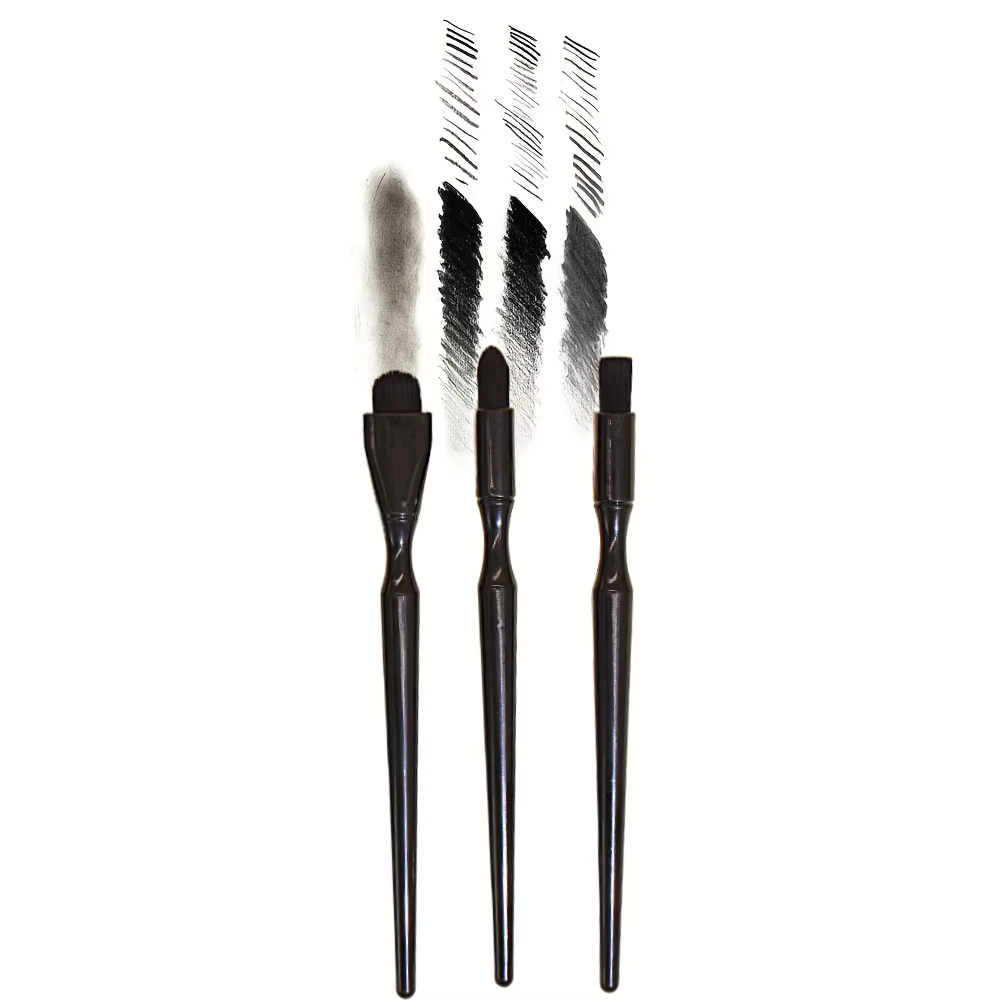 Pinceau de rendu noir, pinceau aquarelle durable pour charbon de bois