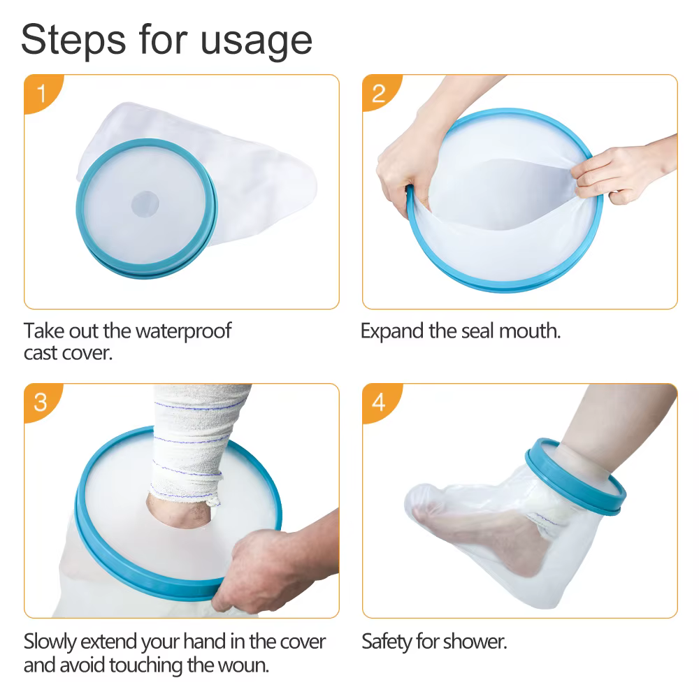 Housses de pied pour adulte, pour douche, Bandage, protecteur étanche, étanche, pour douche et bain, étanche