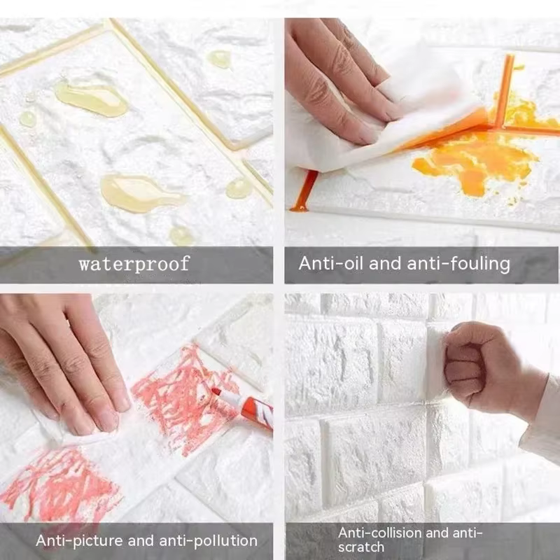 Papier Peint Autocollant 3D en Brique Souple 70cm x 2m