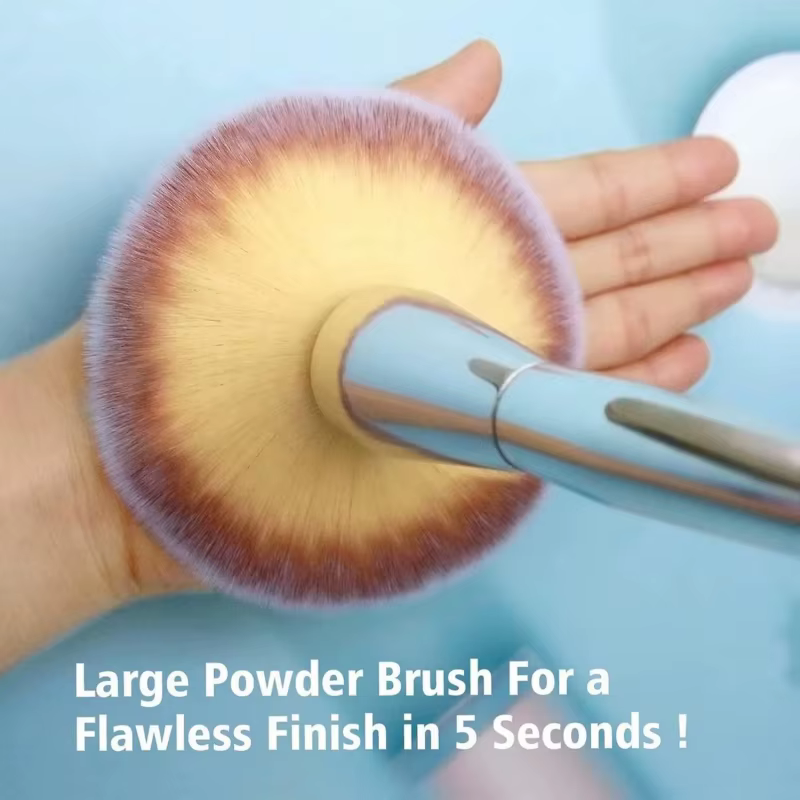Grande brosse à poudre synthétique ultra-douce, pour maquillage liquide, crème et poudre