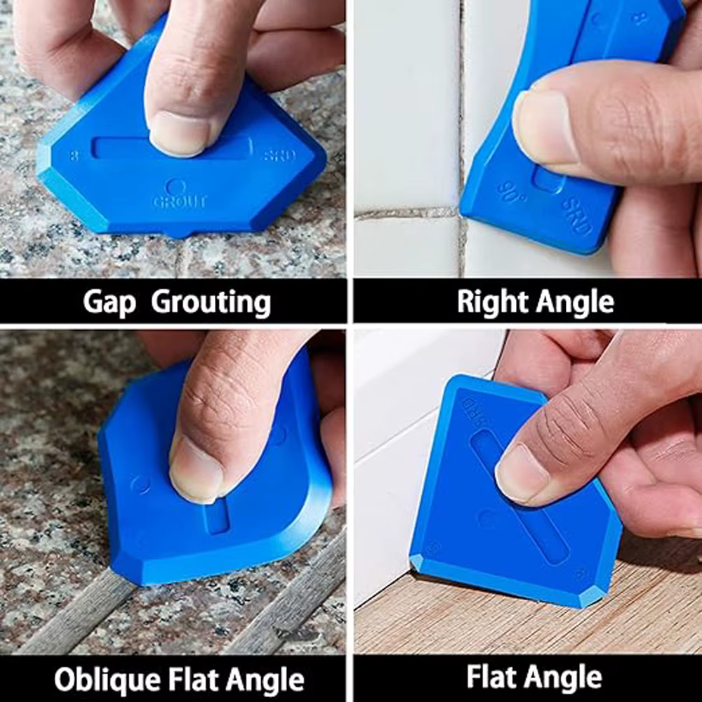 Outils de calfeutrage professionnels-Kit d'épandage de mastic de joint dissolvant de grattoir de coulis pour la construction rénovation à domicile facile à nettoyer 4 pièces