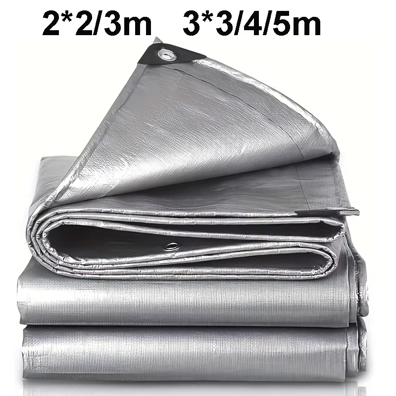 Bâche imperméable argentée anti-UV multi-usage 2x2m 2x3 3x3 3x4 3mx5 auvent abri de pluie protection solaire extérieure camping
