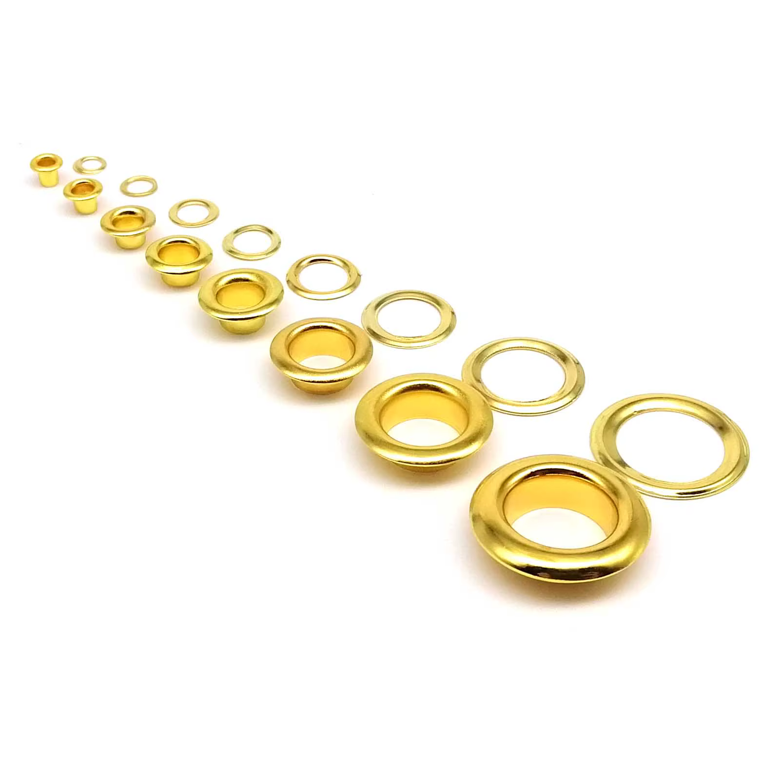 100 ensembles 2.5mm à 12mm oeillet doré de haute qualité avec rondelle œillet anneau trou d'air Rivet pour sac en cuir chaussures ceinture casquette vêtements