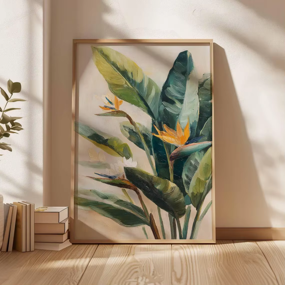 Affiche de fleurs d'oiseau de paradis – Impression d'art mural botanique tropical