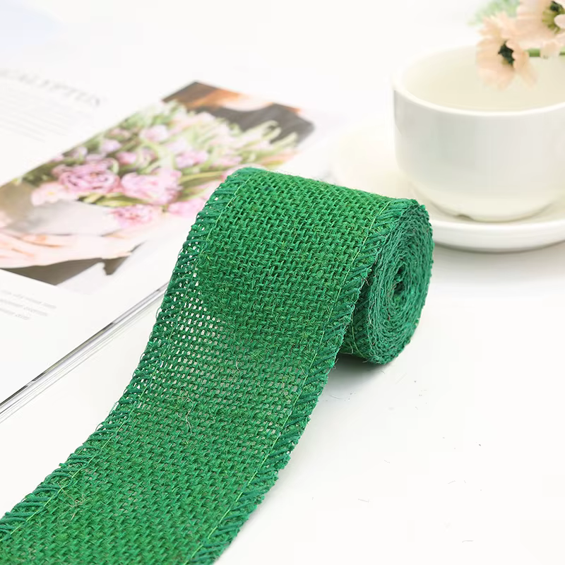 Rouleau de ruban artisanal polyvalent en toile de Jute naturelle colorée