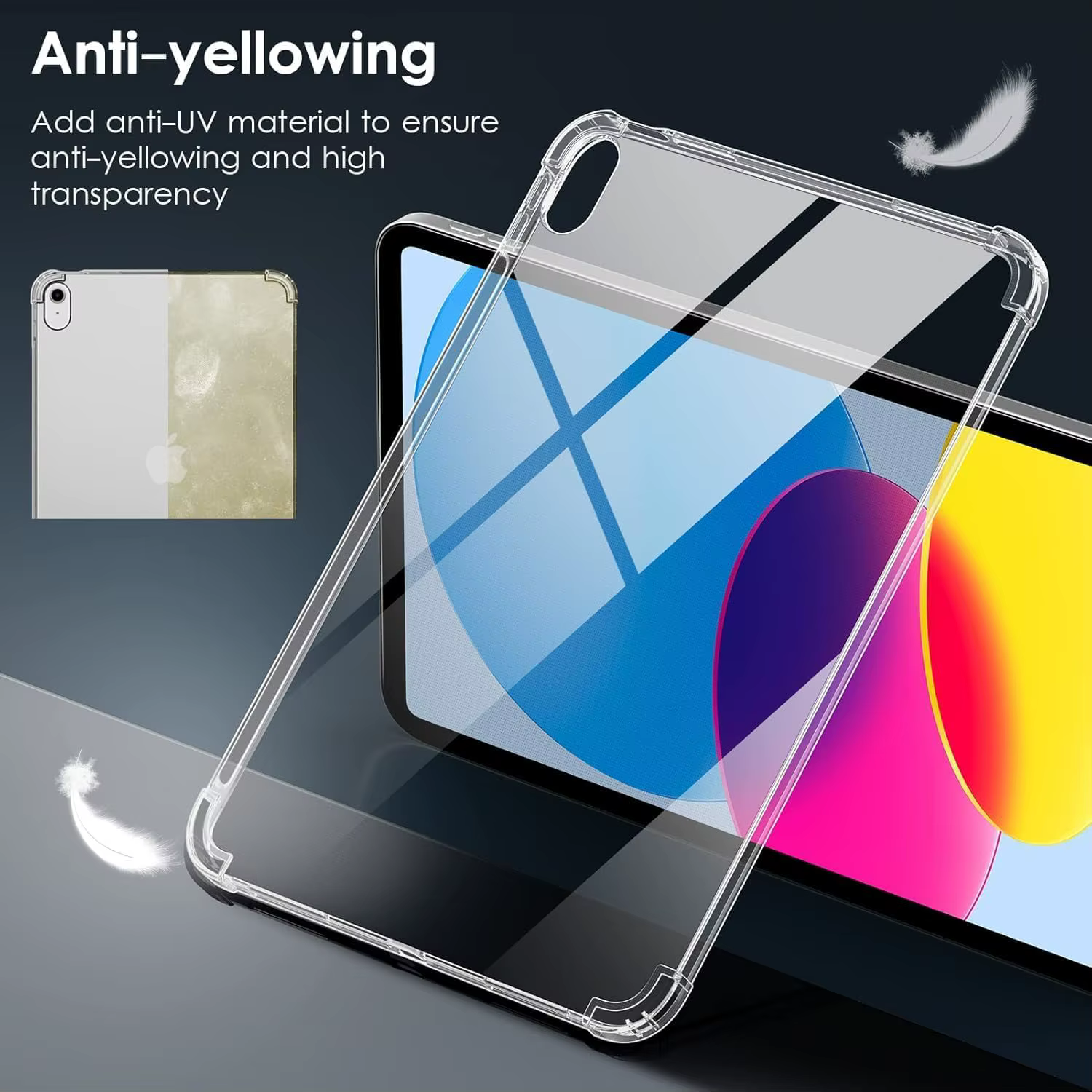 Étui transparent pour iPad (A16) 11e génération 11 pouces 2025 / 10e génération 10,9 pouces 2022, housse de protection en TPU fine, légère et antichoc